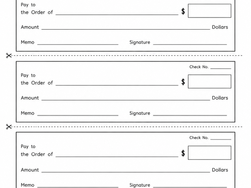 Free Printable Practice Checks for Kids | Learn How to Write a&nbsp;Check