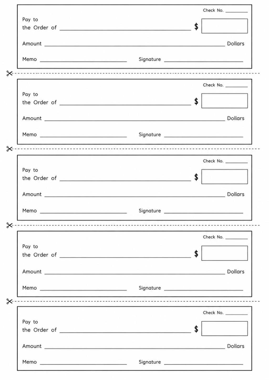 Free Printable Practice Checks for Kids | Learn How to Write a Check
