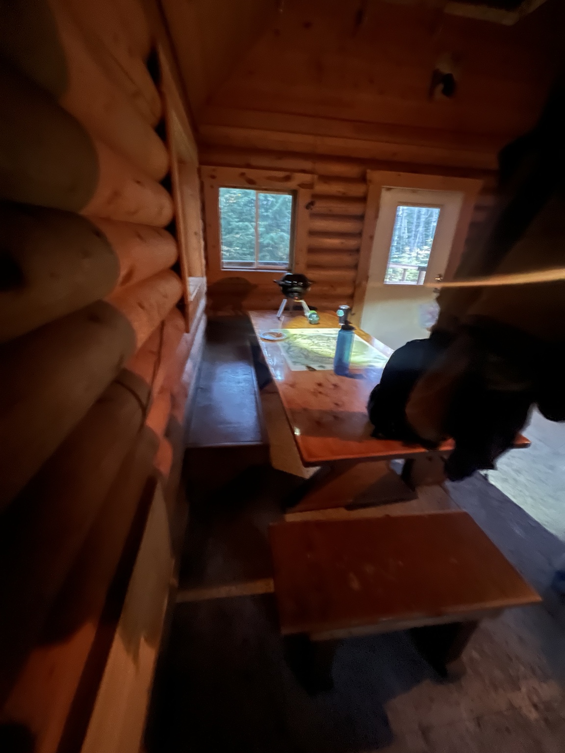 Another view of the cabin interior and table